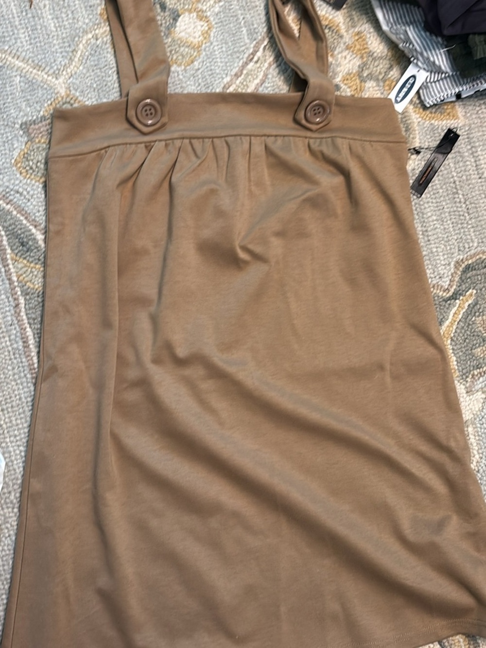 BCBG Tan Button-Strap Pencil Dress